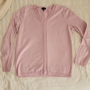 Talbots, Size M. Women's Pink V-Neck Sweater